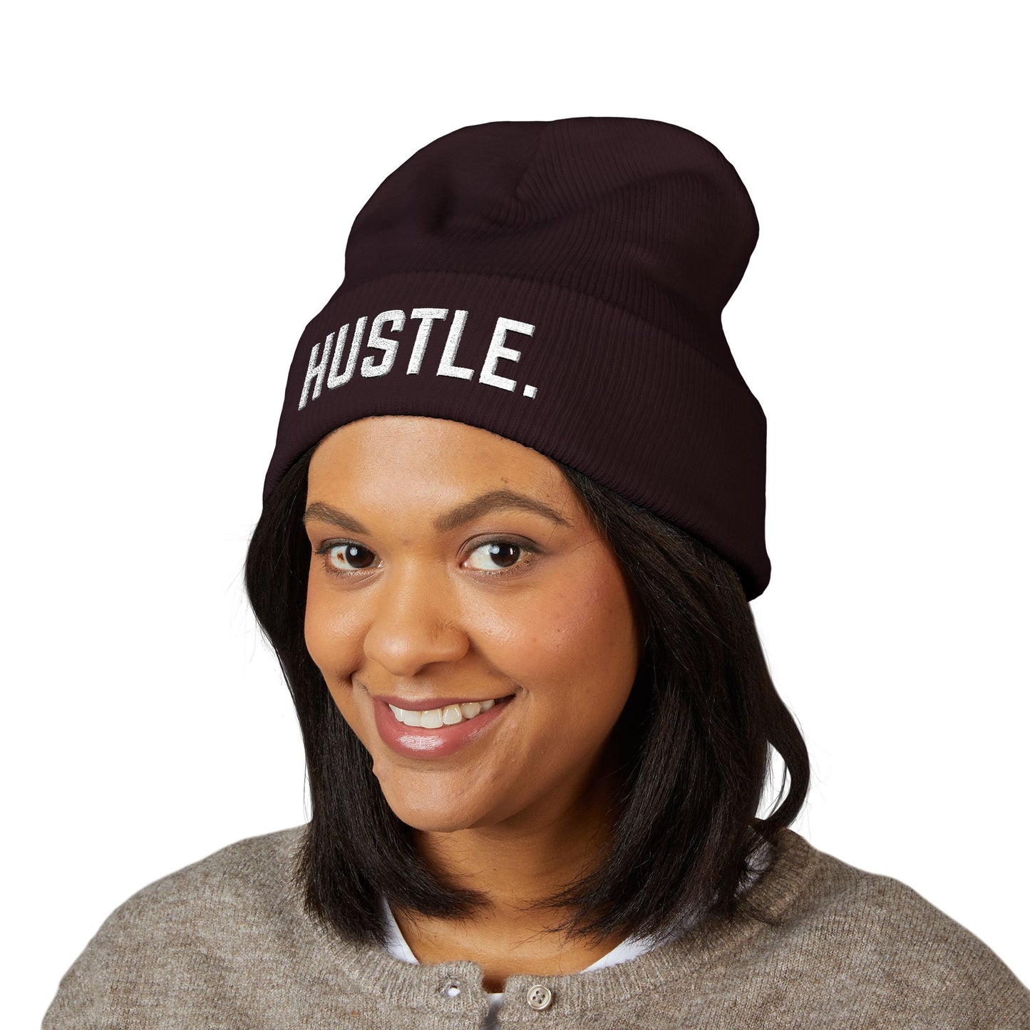 HUSTLE.  Embroidered Beanie