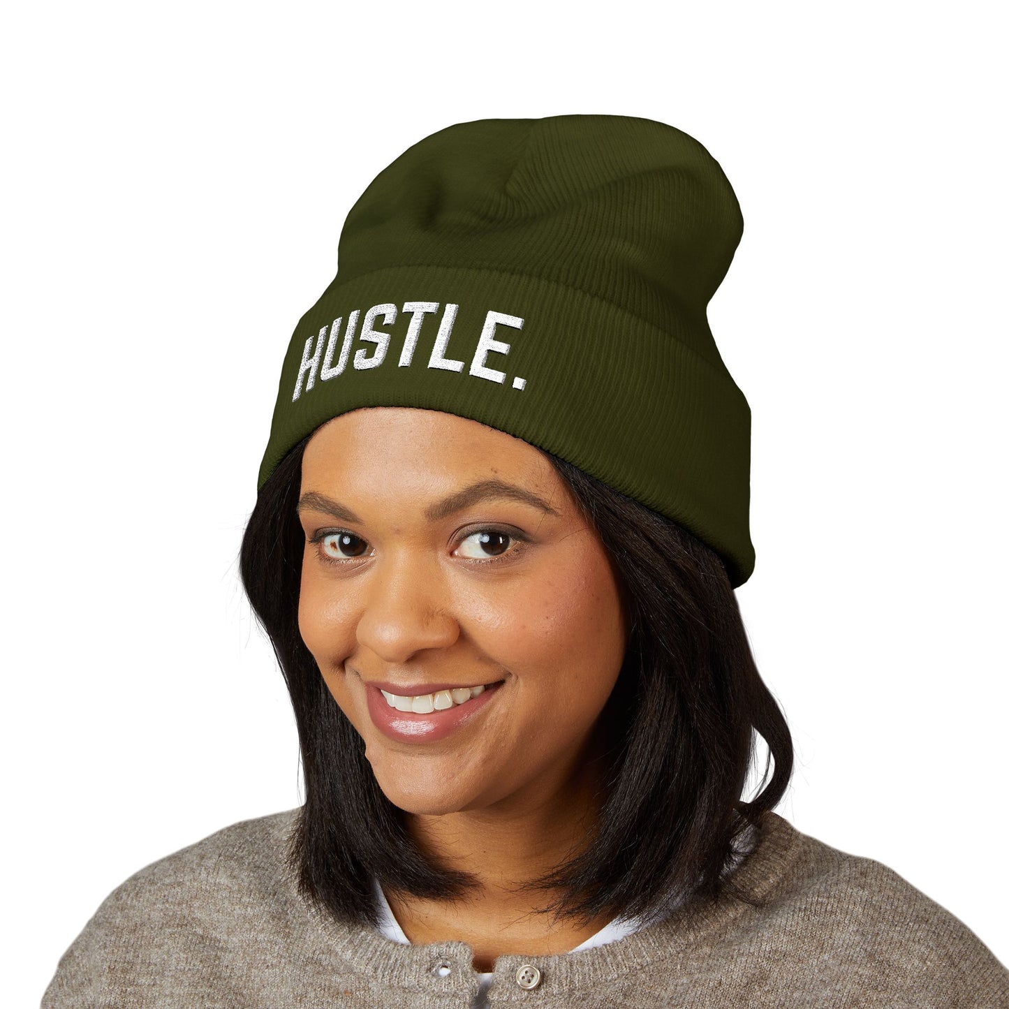 HUSTLE.  Embroidered Beanie