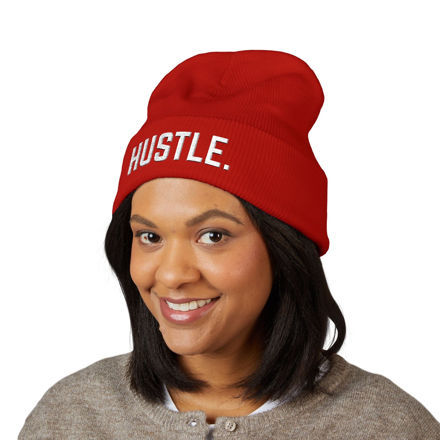 HUSTLE.  Embroidered Beanie