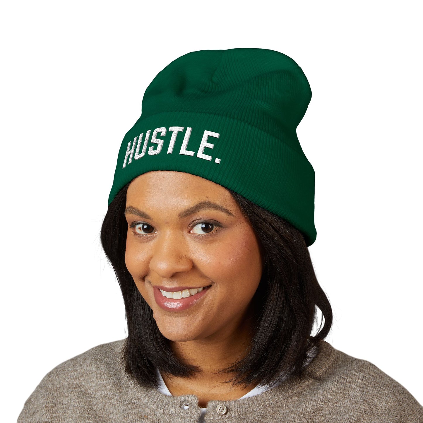 HUSTLE.  Embroidered Beanie