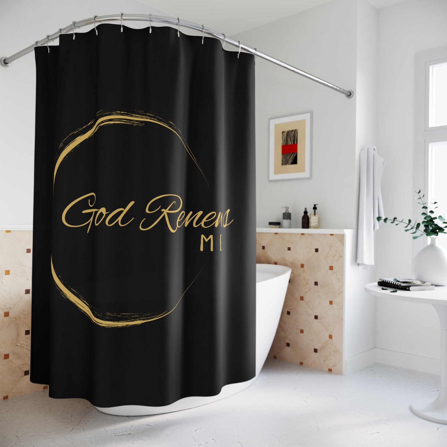 God Renews Me Shower Curtain