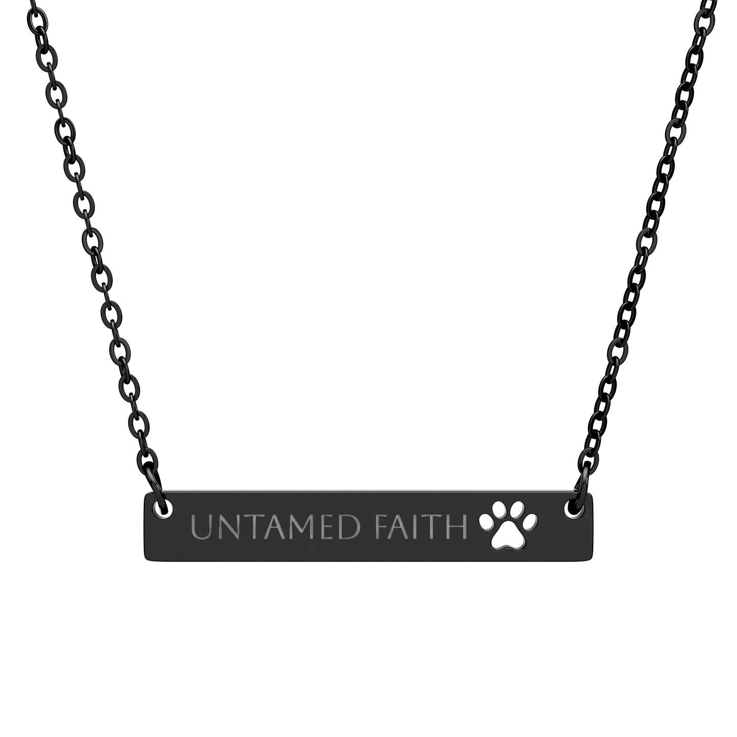 Engraved Cutout Paw Untamed Faith Necklace