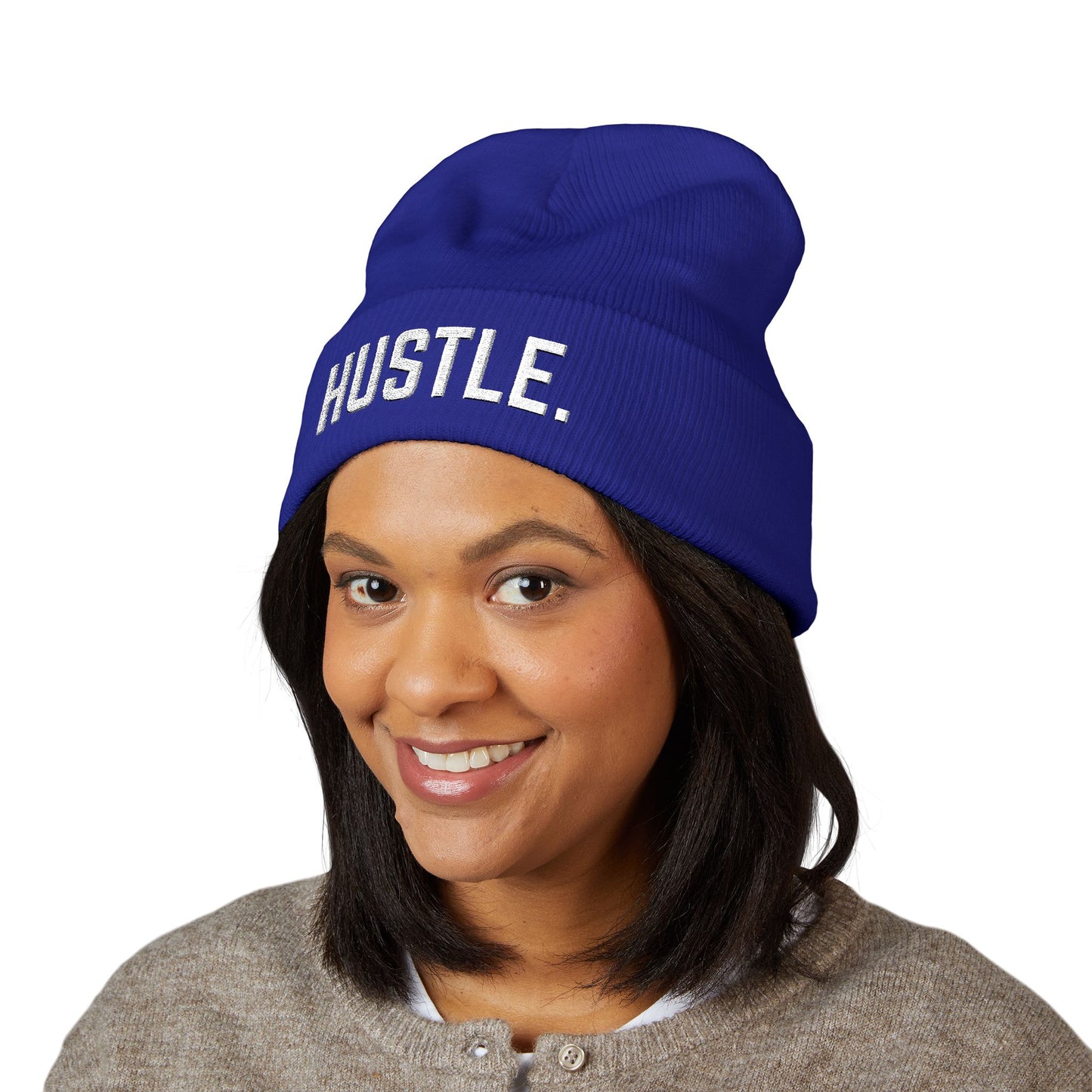 HUSTLE.  Embroidered Beanie