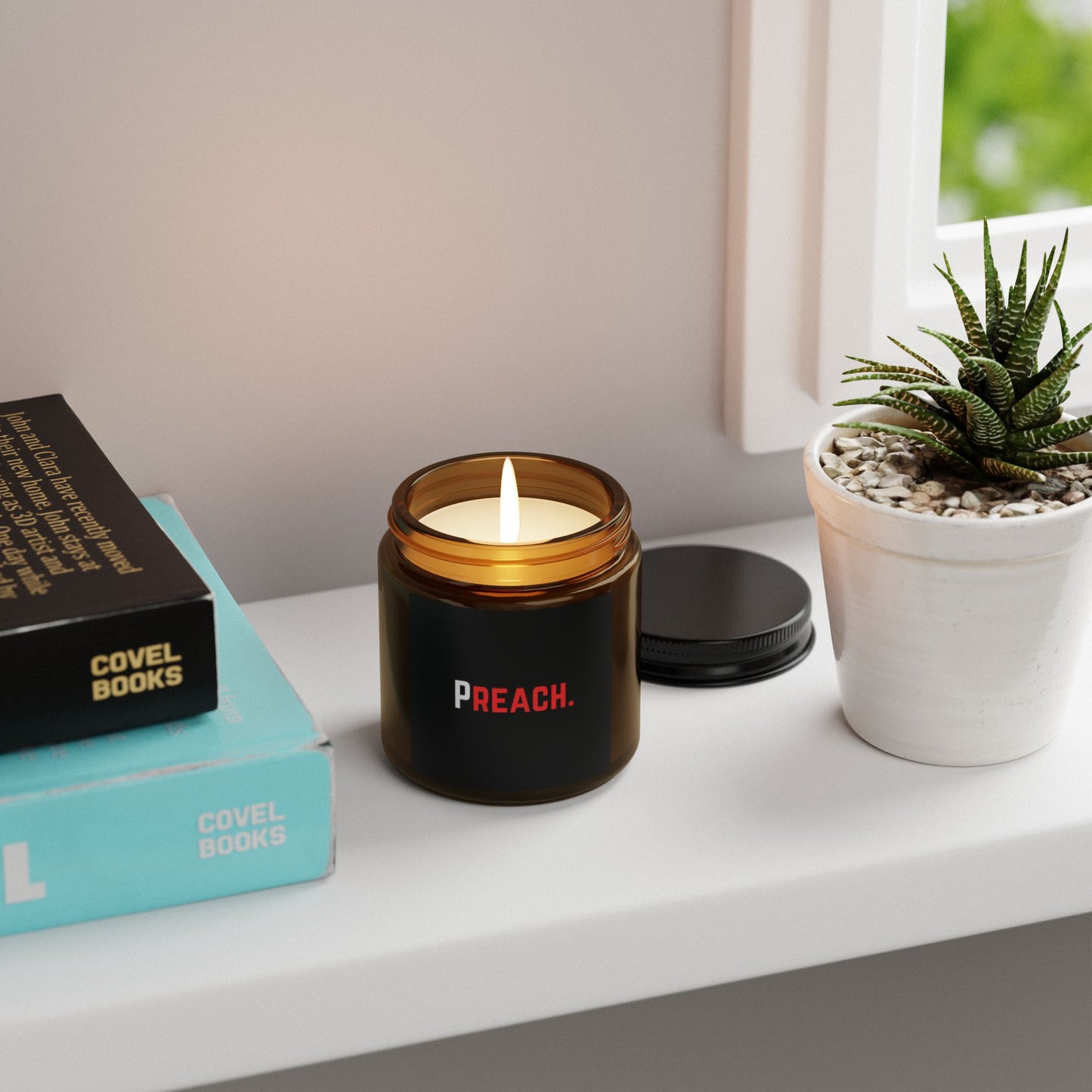 PREACH. Scented Soy Candle in Amber Jar