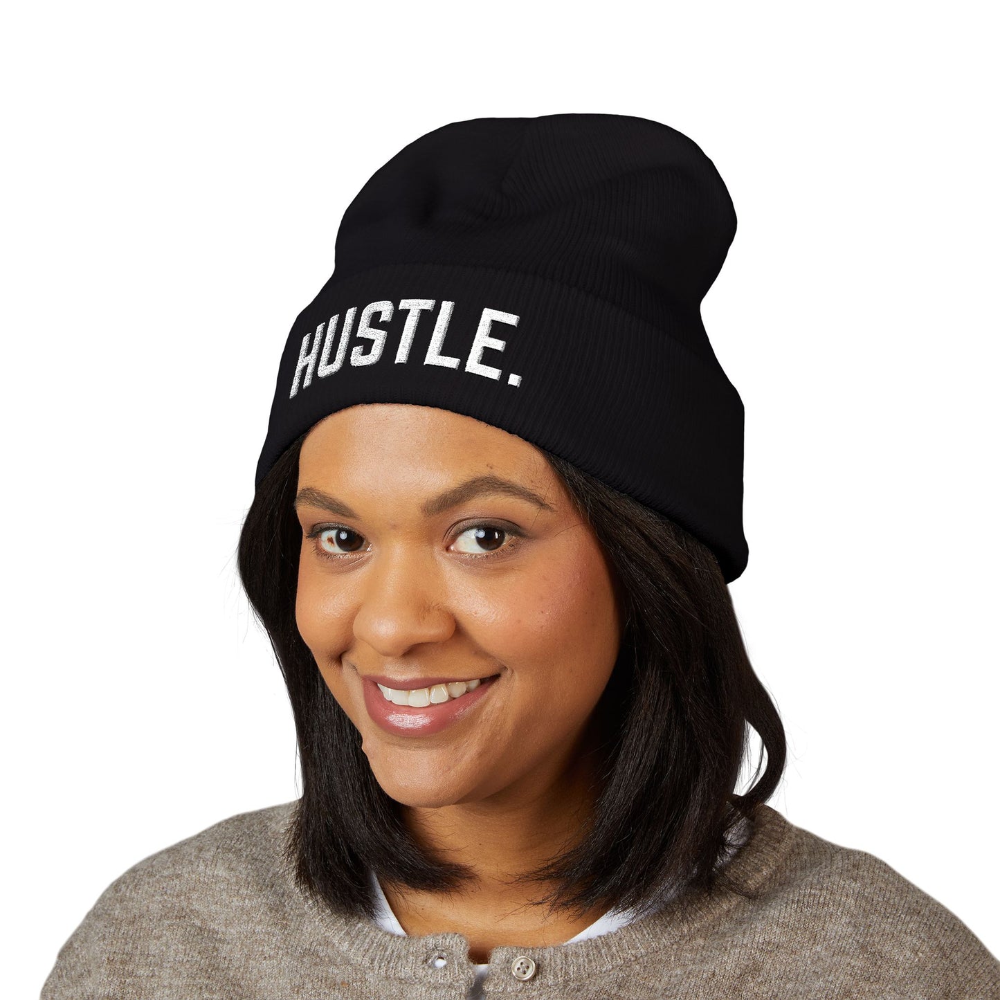 HUSTLE.  Embroidered Beanie