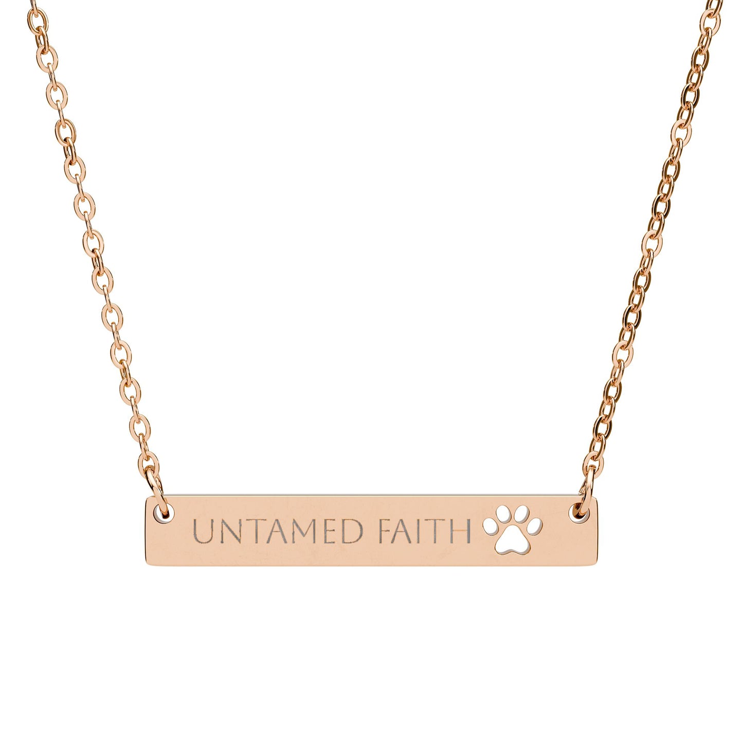Engraved Cutout Paw Untamed Faith Necklace