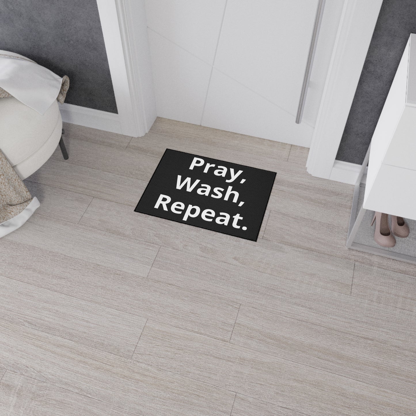 Pray, Wash, Repeat. Bathroom Mat