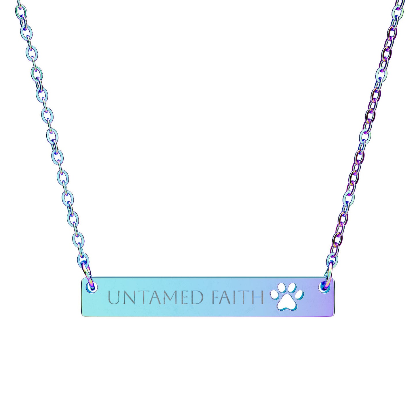 Engraved Cutout Paw Untamed Faith Necklace