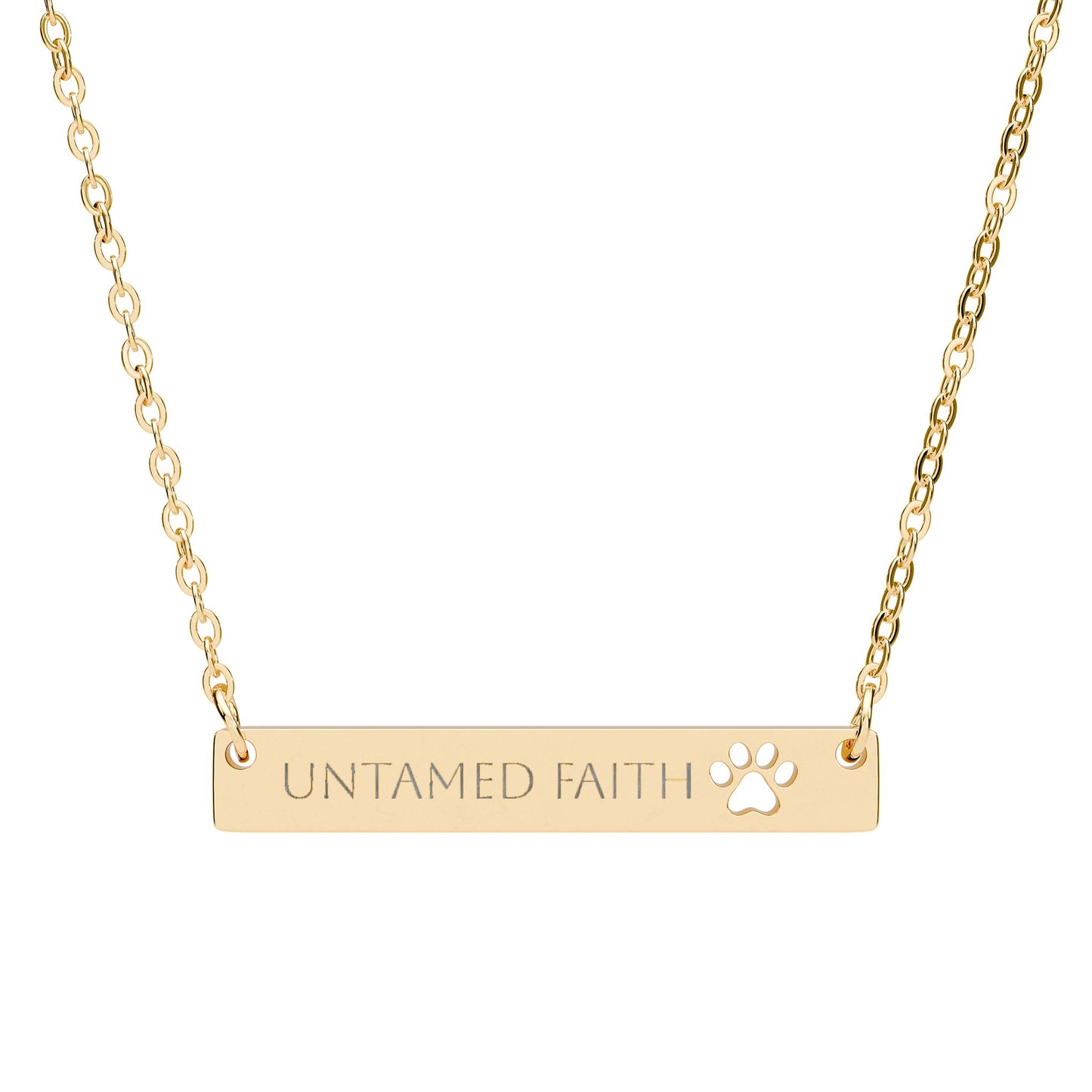 Engraved Cutout Paw Untamed Faith Necklace